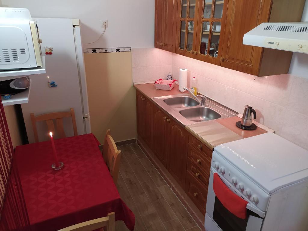 Kuchnia lub aneks kuchenny w obiekcie Krénusz Vendégház.