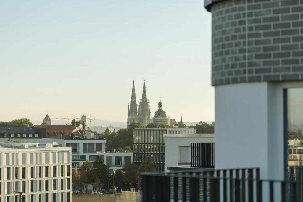 Nespecifikovaný výhled na destinaci Řezno nebo výhled na město při pohledu z hotelu