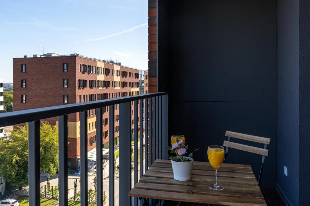 Balkón alebo terasa v ubytovaní Comfort, prestige, best location Romanowicza 1