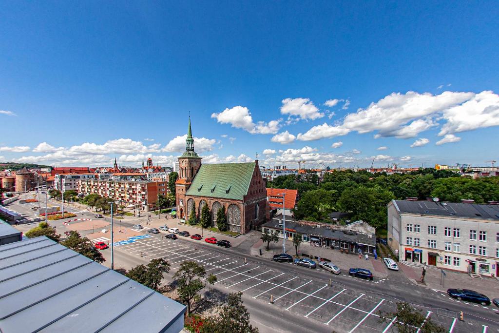 Výhľad na mesto Gdansk alebo výhľad na mesto priamo z apartmánu