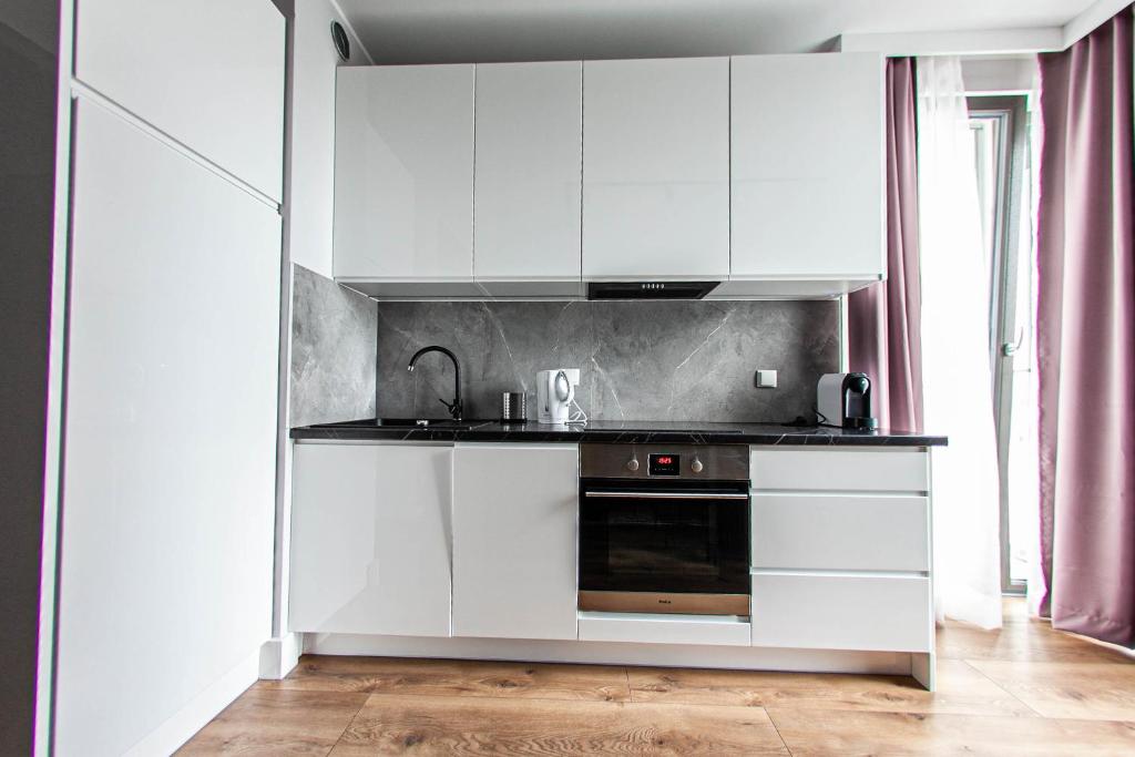 Kuchyňa alebo kuchynka v ubytovaní Euro Apartments New Gardens Delux