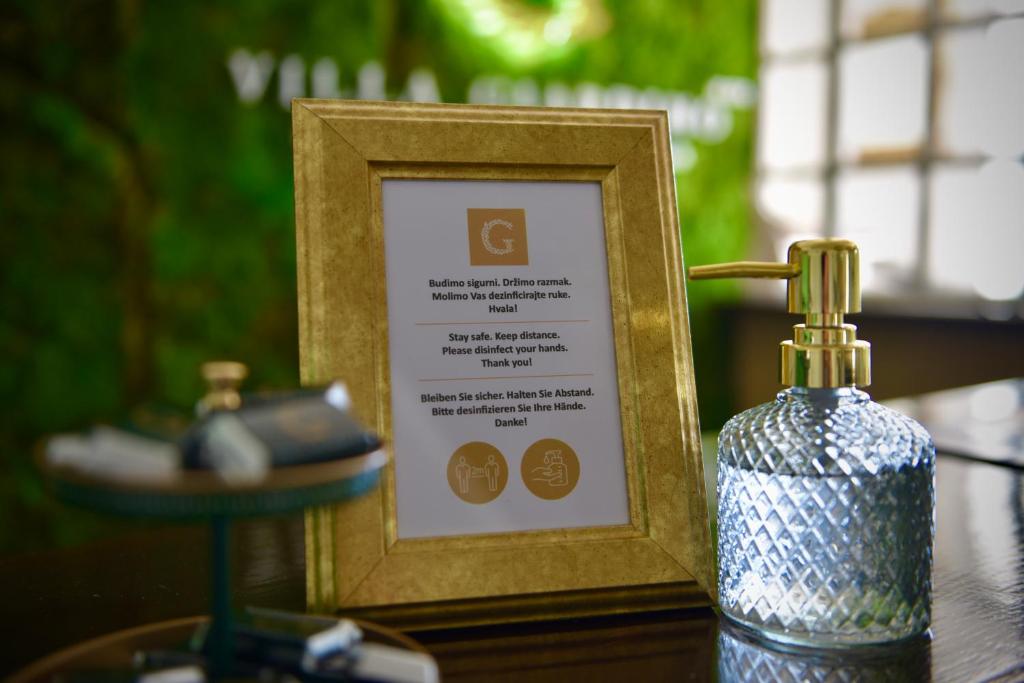 Certifikát, hodnocení, plakát nebo jiný dokument vystavený v ubytování Villa Giardino Heritage Boutique Hotel Bol