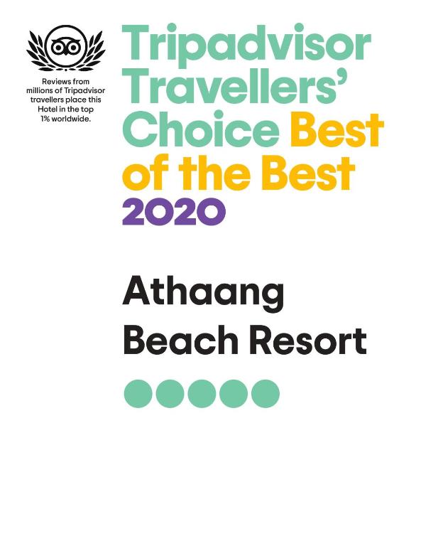 Certifikát, hodnocení, plakát nebo jiný dokument vystavený v ubytování Athaang Beach Resort