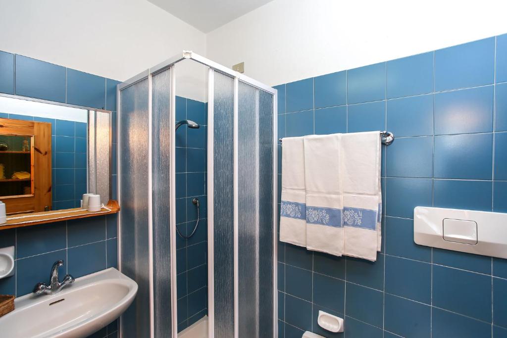 Koupelna v ubytování Albergo Adele