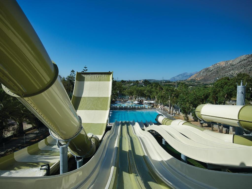a large water slide at a theme park at Atlantica Akti Zeus Hotel in Amoudara Herakliou