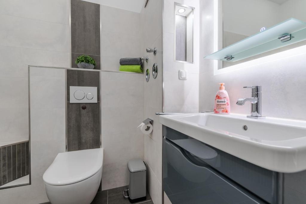 Koupelna v ubytování Pension-Leipzig-Süd