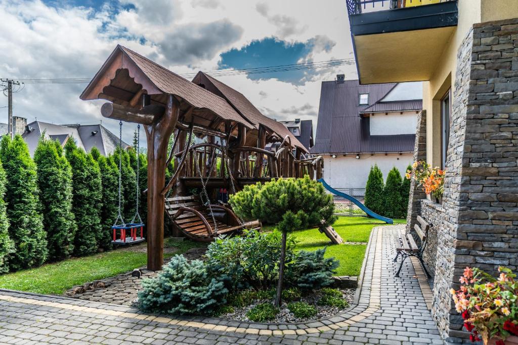 Vonkajšia záhrada v ubytovaní Dunajecki Dworek
