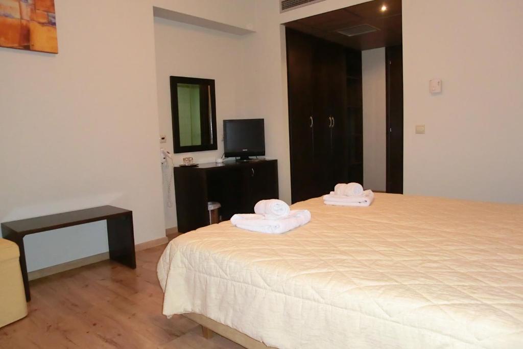 Telewizja i/lub zestaw kina domowego w obiekcie Iberis Hotel