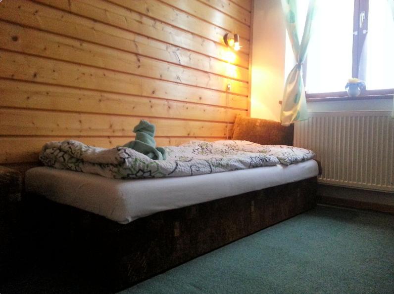 Postel nebo postele na pokoji v ubytování Rodinný penzion Ždiaran