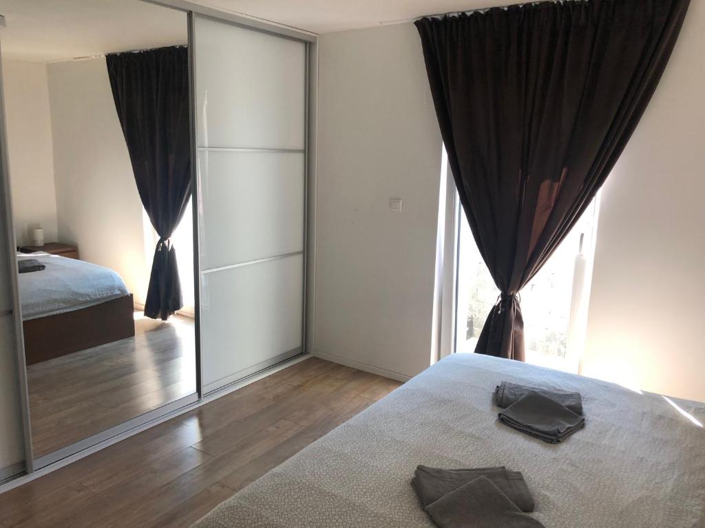 Postel nebo postele na pokoji v ubytování Apartmán v centre Michaloviec