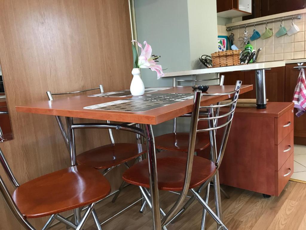 Kuchyňa alebo kuchynka v ubytovaní APARTAMENTY-STUDIO noclegi wczasy wakacje ferie - pobyty rodzinne