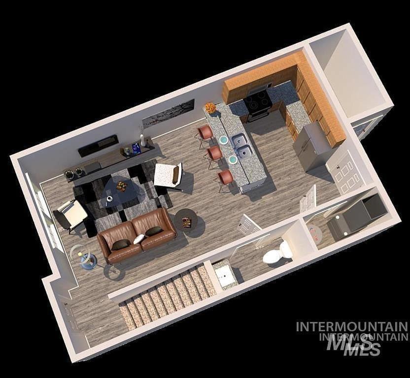 a model of a floor plan of a room at Gabrielle Townhomes in Boise