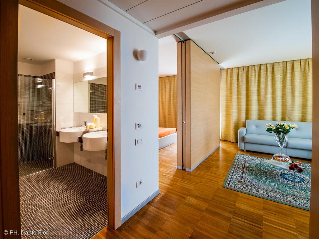 Koupelna v ubytování Schio Hotel