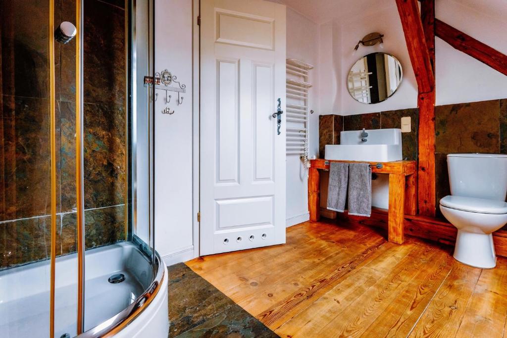 Kúpeľňa v ubytovaní Siedlisko Tros