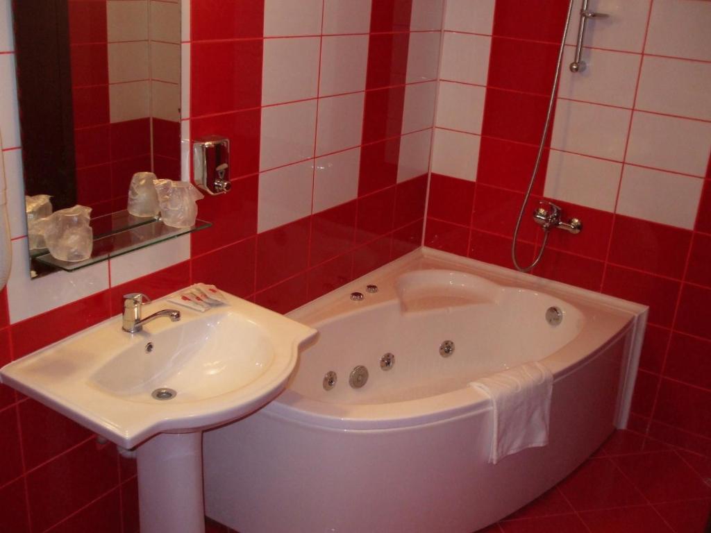 Koupelna v ubytování Hotel Sud