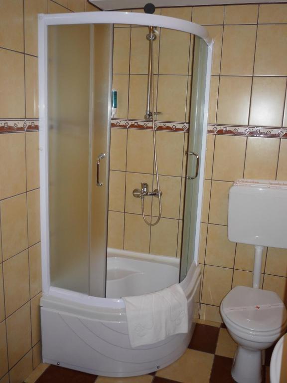 Koupelna v ubytování Hotel Sud