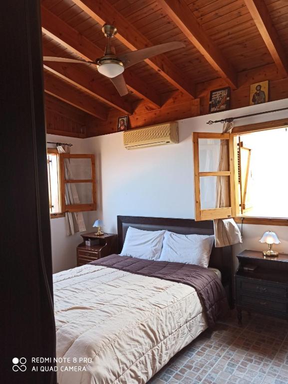 Postel nebo postele na pokoji v ubytování Aretis sea view house