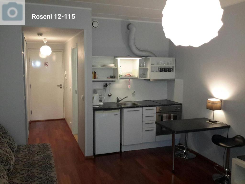 Kuchyň nebo kuchyňský kout v ubytování Apartments Rotermanni