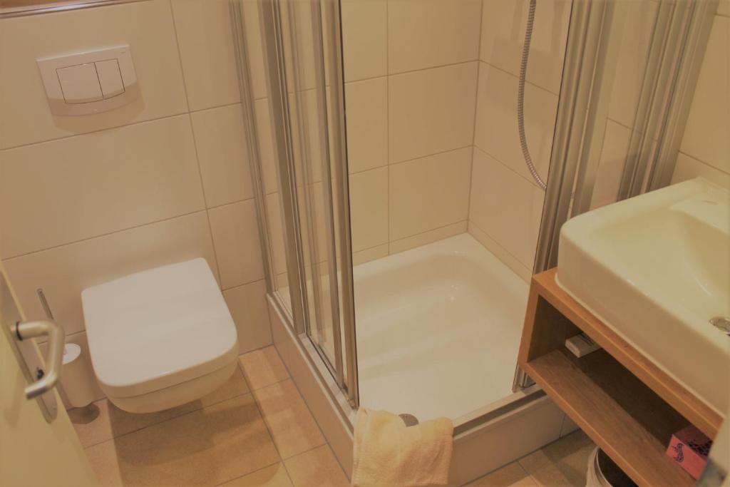 Koupelna v ubytování Hotel Eifelbräu