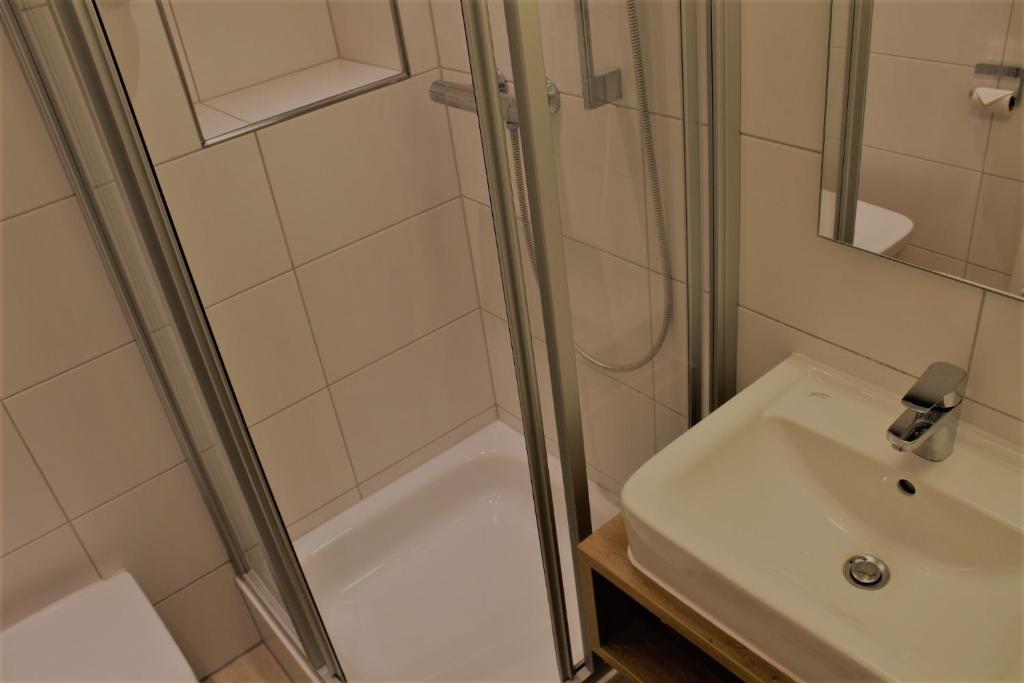 Koupelna v ubytování Hotel Eifelbräu