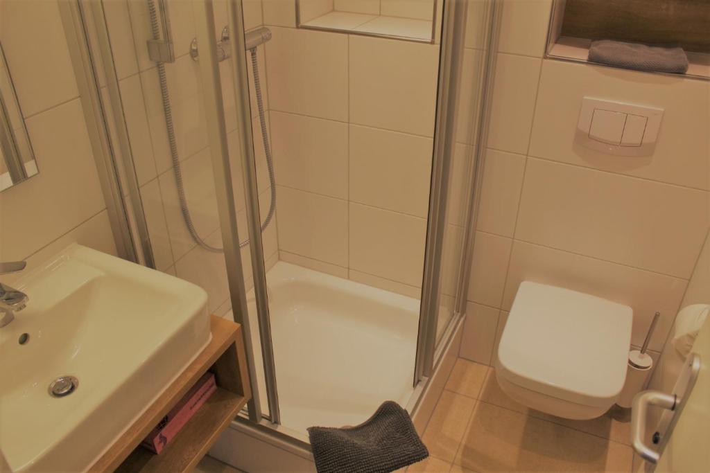 Koupelna v ubytování Hotel Eifelbräu