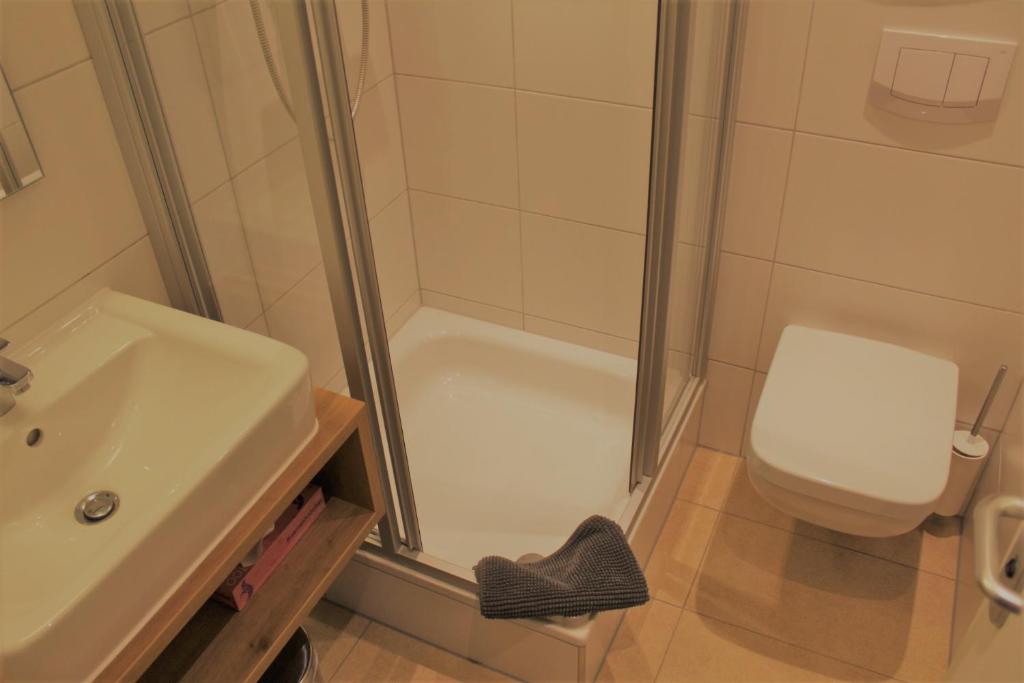 Koupelna v ubytování Hotel Eifelbräu