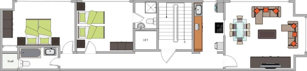 Půdorys ubytování Bright and Spacious 2 Bedroom Apartment with Harbour View - 3