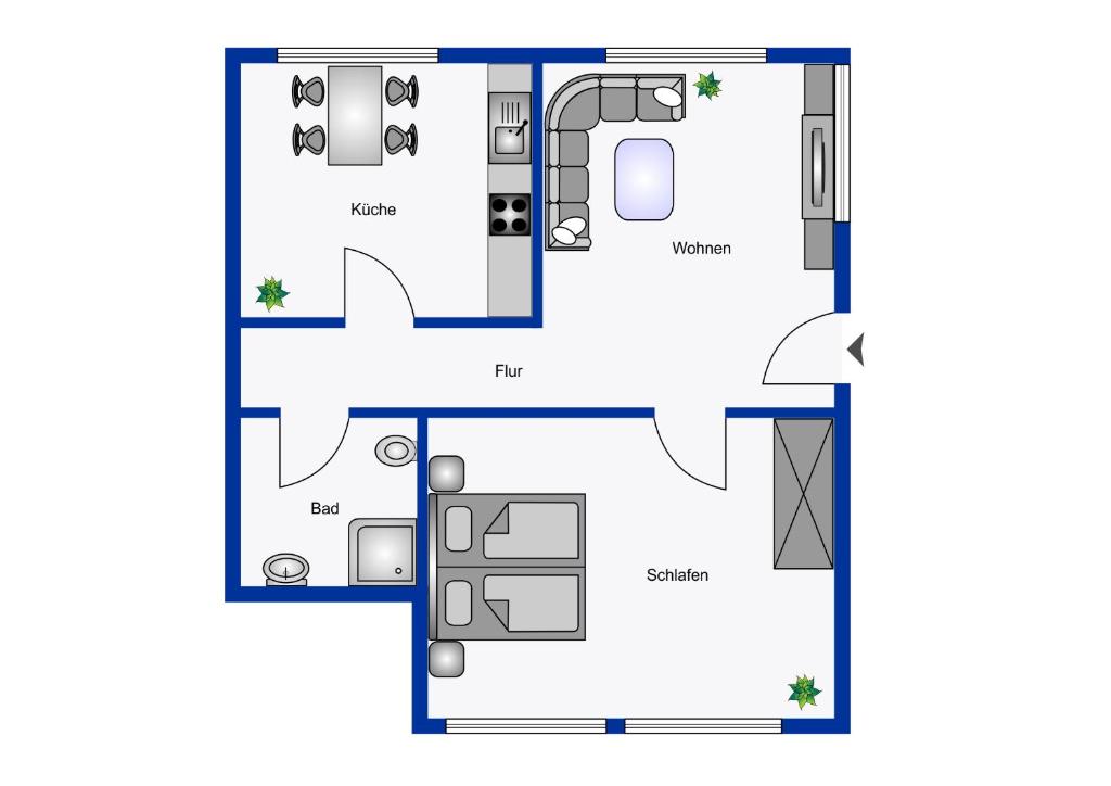 Půdorys ubytování Haus Kormoran Borkum