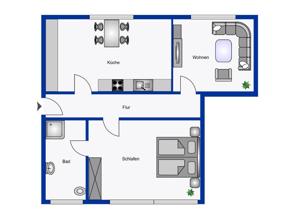 Půdorys ubytování Haus Kormoran Borkum