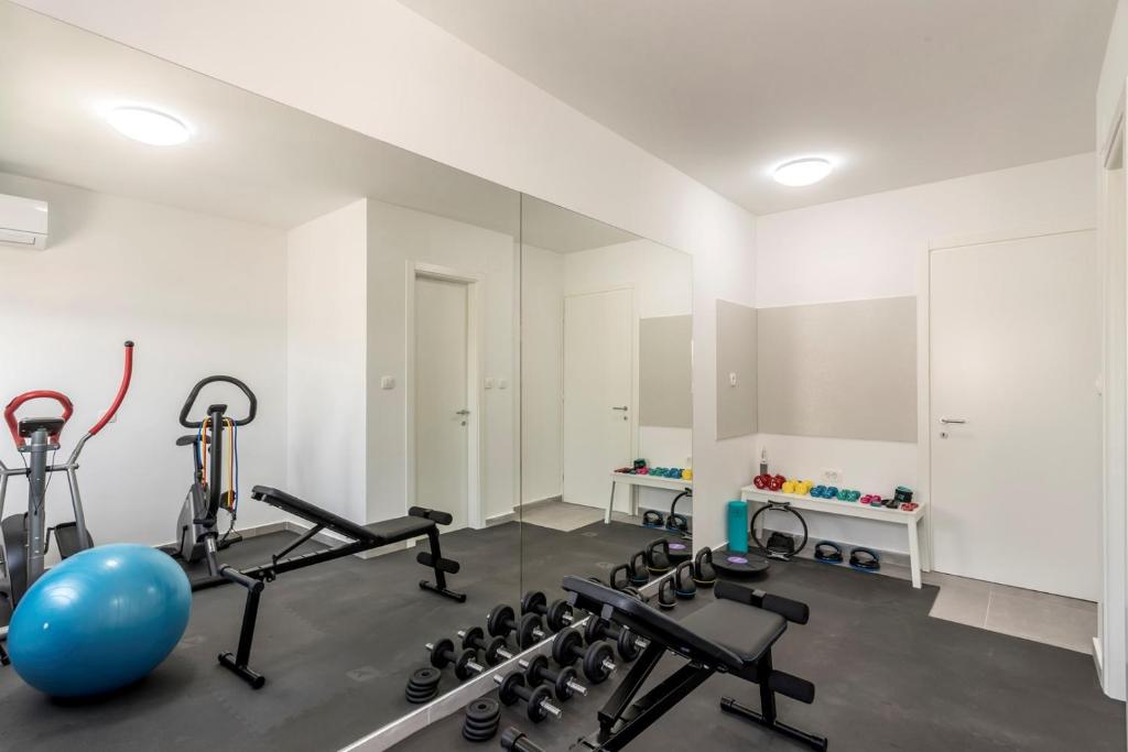 Posilňovňa alebo fitness centrum v ubytovaní Villa Somnium near Trogir, pool and gym