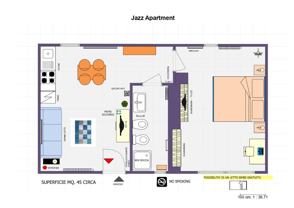 Planul etajului la JAZZ Apartment Centro storico