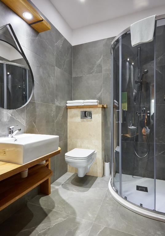 Koupelna v ubytování Hotel Batory