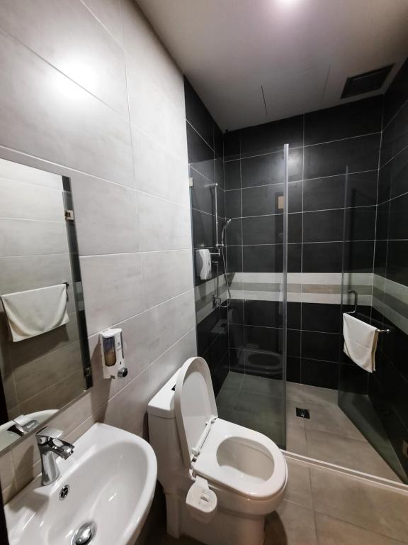 Koupelna v ubytování Hotin Inn