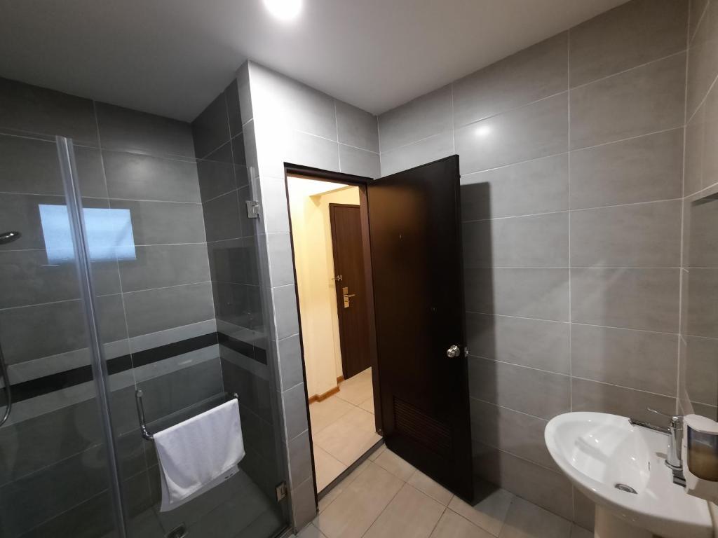 Koupelna v ubytování Hotin Inn