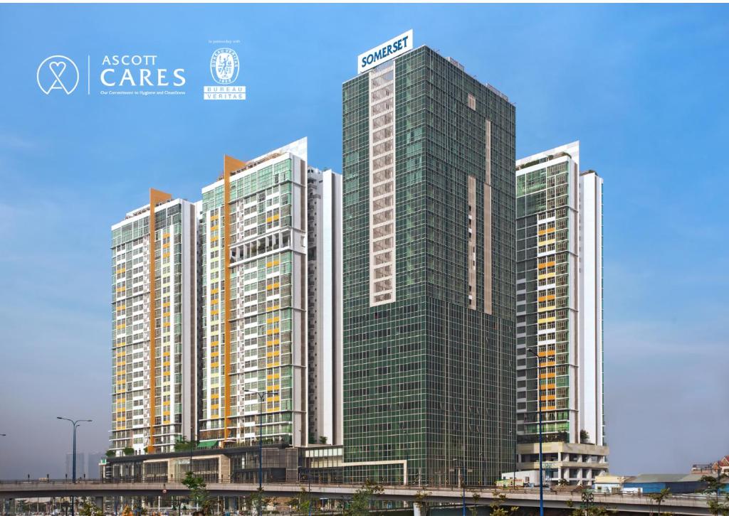 a rendering of three tall buildings in a city at Somerset Vista Ho Chi Minh City in Ho Chi Minh City