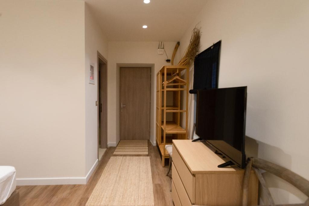 Televízia a/alebo spoločenská miestnosť v ubytovaní Pylosea Luxury Lodge