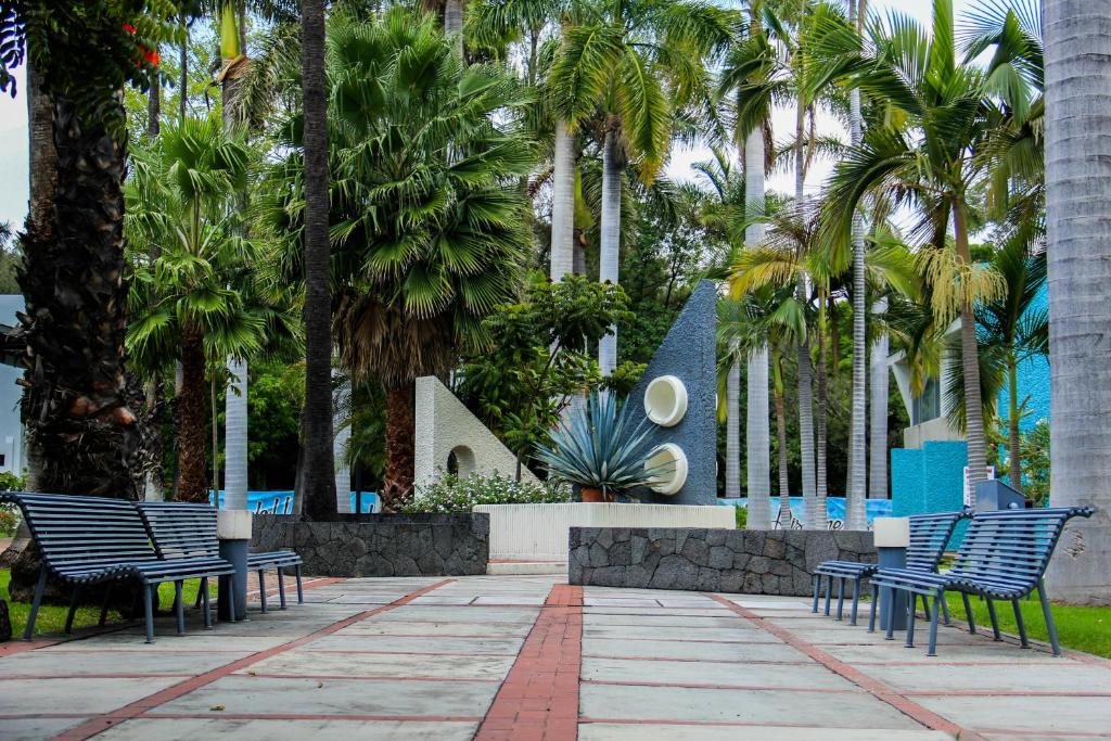 Zahrada ubytování Hotel Y Parque Acuático La Caldera
