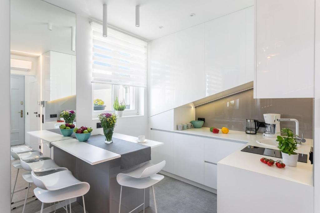 Kuchyňa alebo kuchynka v ubytovaní MY KRAKOW Apartments - Rakowicka