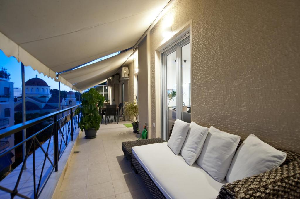 Balkón alebo terasa v ubytovaní Acropolis View Penthouse N