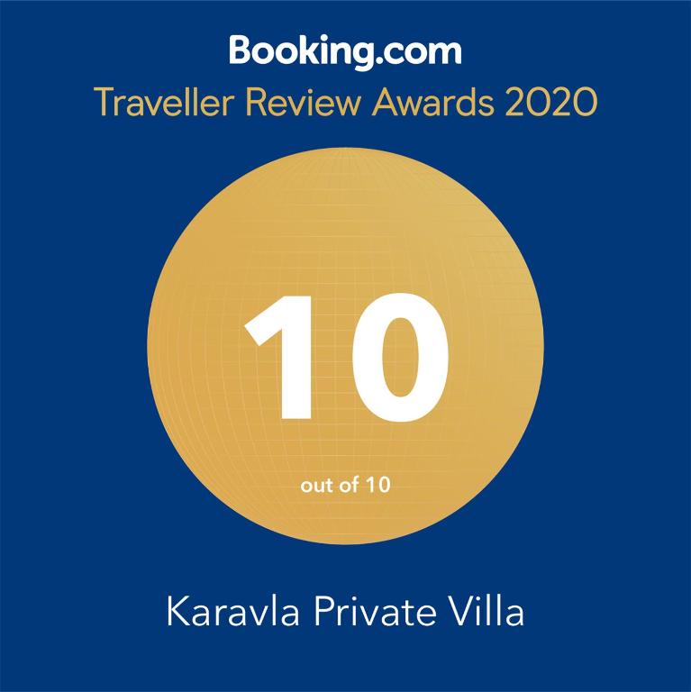 Certifikát, hodnocení, plakát nebo jiný dokument vystavený v ubytování Karavla Private Villa