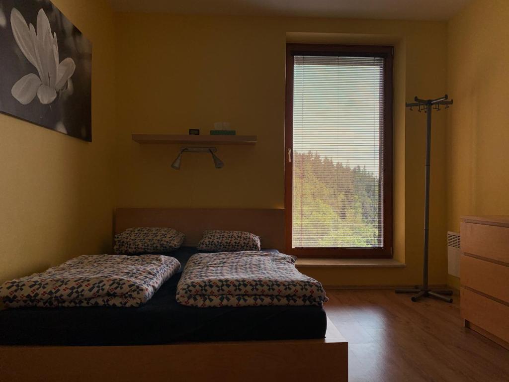 Posteľ alebo postele v izbe v ubytovaní Apartmán Švadlenka