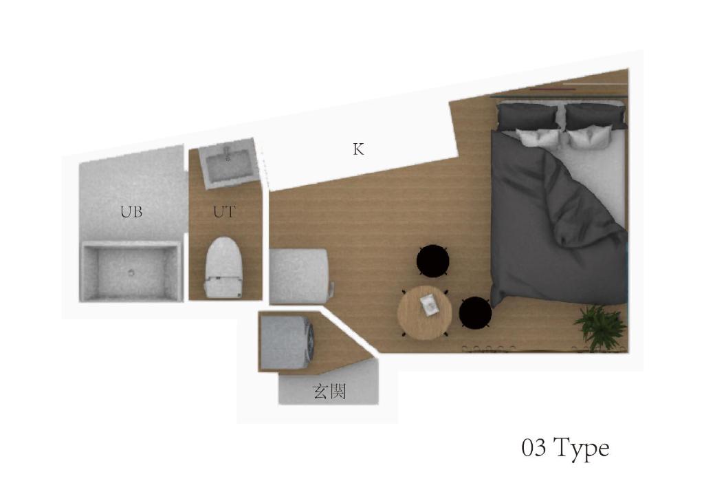 Půdorys ubytování nestay apartment tokyo nippori