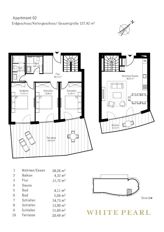 Půdorys ubytování White Pearl Apartment 0.02