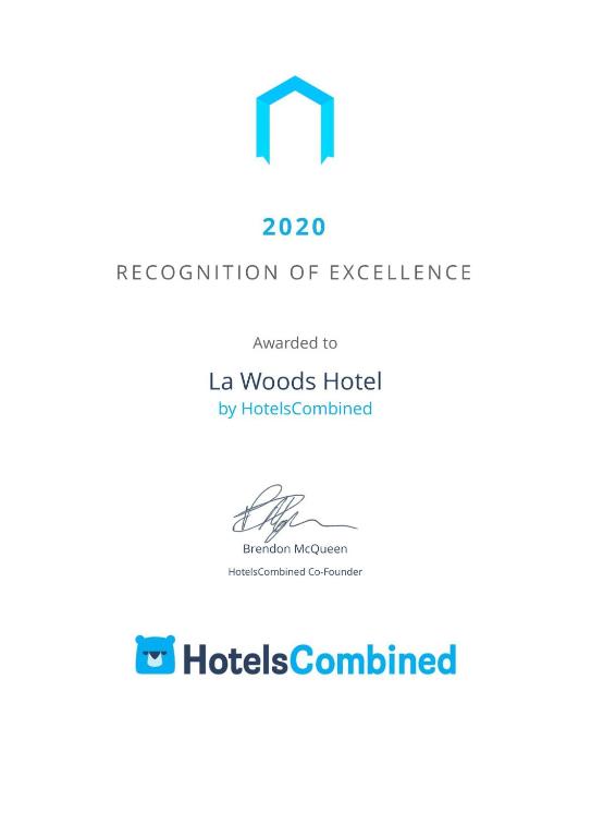 Certifikát, hodnocení, plakát nebo jiný dokument vystavený v ubytování La Woods Hotel