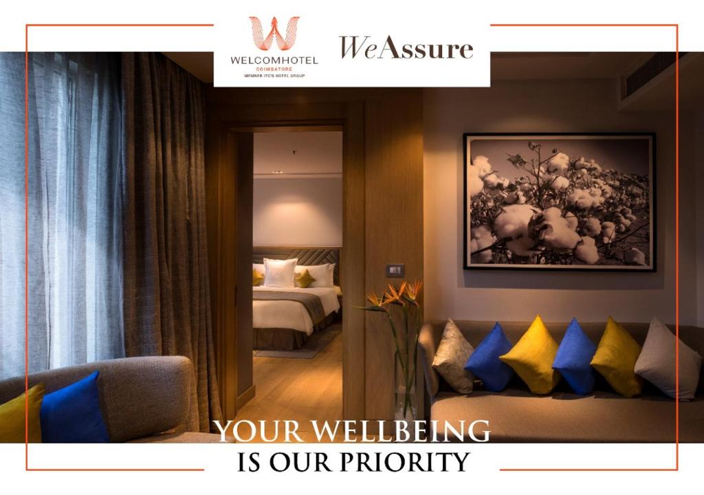 Postel nebo postele na pokoji v ubytování Welcomhotel by ITC Hotels, RaceCourse, Coimbatore