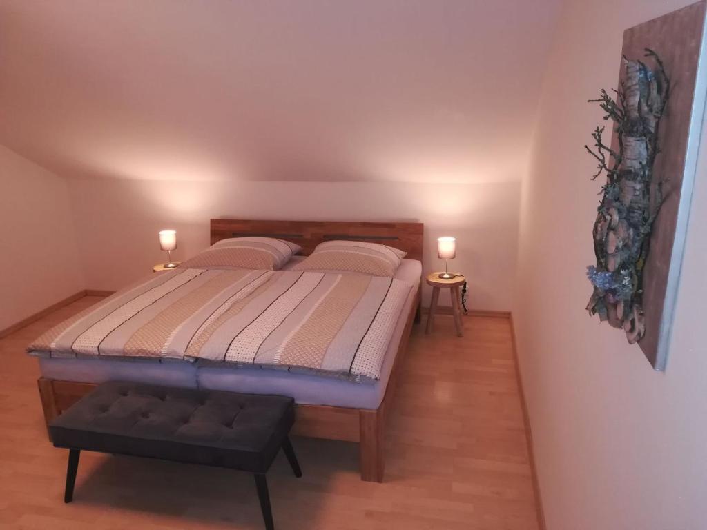 Postel nebo postele na pokoji v ubytování Ambiente-Schmidt