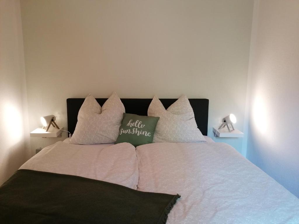 Postel nebo postele na pokoji v ubytování Ferienhaus Fasanennest