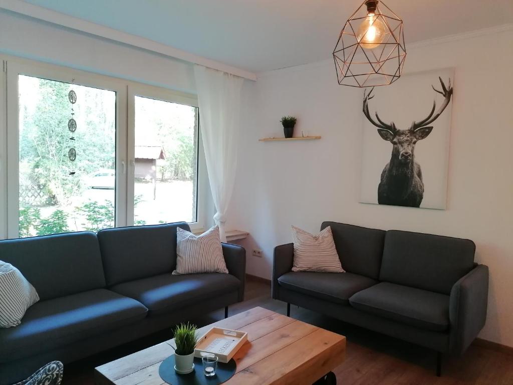 Posezení v ubytování Ferienhaus Fasanennest