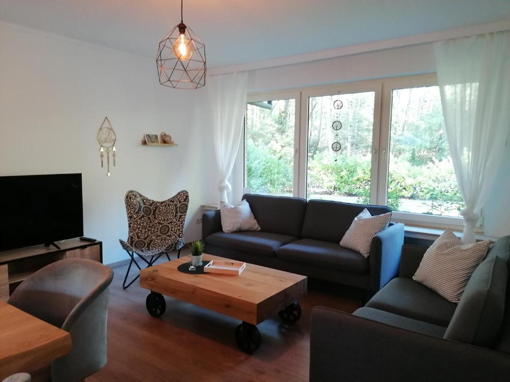 Posezení v ubytování Ferienhaus Fasanennest