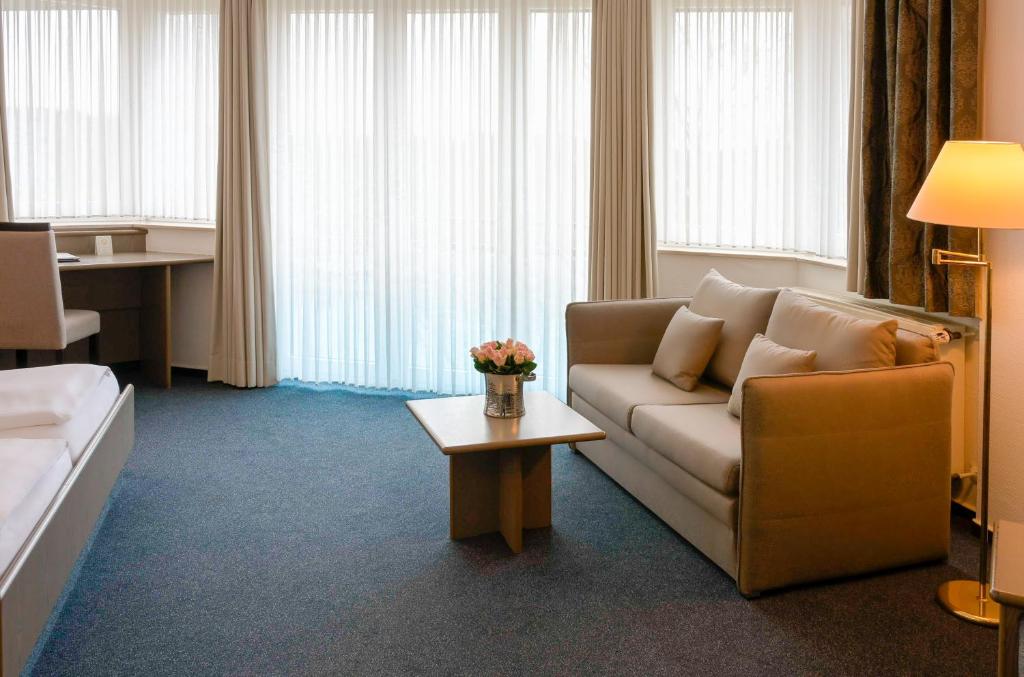 Posezení v ubytování Hotel am Wasserfall